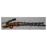 ASSORTED CHAIN PIECES & (2) HOOKS