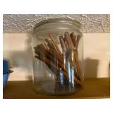 KIT… Large vintage glass storage jar with lid, see pictures for details.