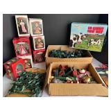 Assorted Christmas decor to include ornaments, Barbie ornaments in original boxes, and more. See pictures for details.