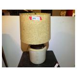 DEN…Antique/vintage two toned Western Stoneware whiskey jug lamp, see pictures for details.