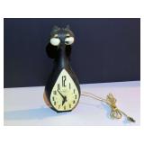 BR3…Spartus wall mount cat clock, working condition unknown, see pictures for details.