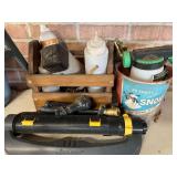 Assorted outdoor items to include a sprinkler, how is attachment, plant feeder, vintage looking bucket, and more. See pictures for details.