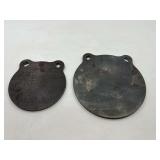 DEN…Steel plates, graduating sizes, believed to be gong targets, three pieces, see pictures for details.