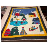 LR…Vintage custom child’s quilt, seller states this piece was made by his grandmother, see pictures for details.