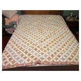 LR…Vintage custom quilt, seller states this piece was made by his grandmother, see pictures for details.