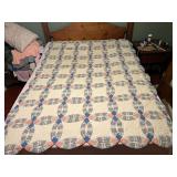 LR…Vintage custom quilt, seller states this piece was made by his grandmother, see pictures for details.