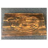 G bulldog wall decor, the G is burned into the wood, see pictures for details.