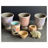 Assortment of decorative small planters, see pictures for details.