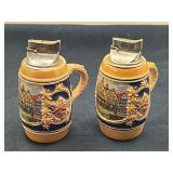 DEN… Vintage German beer stein cigarette lighters, set of two, see pictures for details.