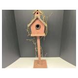 Folk art birdhouse with stand, see pictures for details.