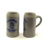 KIT… Stoneware beer steins from the former Brauerei Bender brewery in Kaiserslautern, Germany. Set of two, see pictures for details.