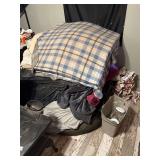 Dog bedding lot to include blankets, pillows