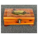 Cedar souvenir/trinket box, see pictures for details.