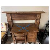 DEN… Vintage mantle, items shown in pictures are sold in separate lots. Mantle only, see pictures for details.