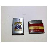 BR1…Vintage lighters, two pieces, includes a vintage Winston cigarette logoed lighter, see pictures for details.