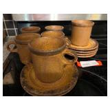 KIT… Lovely McCoy pottery cups and saucers, six sets, see pictures for details.