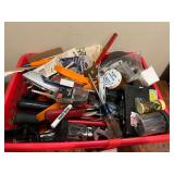 Laundry… Tub of assorted hand tools to include screwdrivers, ballpeen hammer assorted fasteners, crescent wrench, needle nose pliers, and more. See pictures for details. ￼