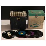 BR3… Vintage 45 record case holders, two pieces, includes some 45’s, see pictures for details.