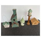 Birdhouse home decor, five pieces, see pictures for details.