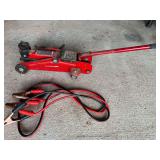 2 ton hydraulic floor jack, with handle, also includes jumper cables, see pictures for details.