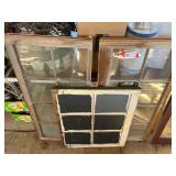 Vintage window sashes, includes two 8 pane, and one 6 pane, see pictures for details.