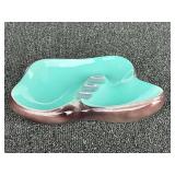 Mid-century modern turquoise and brown glazed ashtray, see pictures for details.