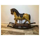 DEN… Vintage/antique child’s rocking horse, see pictures for details.