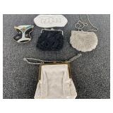 Lovely vintage beaded ladies purses, also includes a beaded coin bag, five pieces total, see pictures for details.