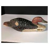 DEN… Vintage wooden painted duck, this piece has been a little scuffed up, see pictures for details.