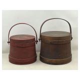 KIT…Vintage/antique small firkin buckets, two pieces, see pictures for details.