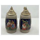 DEN… Vintage German beer steins, set of two, see pictures for details.