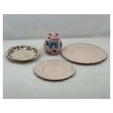 KIT… Ceramic pig cup creamer, Old Staffordshire, Johnson Brothers bread and salad plate, and more. See pictures for details. ￼
