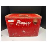 Vintage Pleasure Chest metal cooler, these came with attached bottle openers, see pictures for details.
