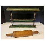 KIT… Vintage/antique butcher paper dispenser, also includes a vintage rolling pin, see pictures for details.