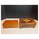 LR… Cedar trinket boxes, two pieces, one is from Lane, see pictures for details.