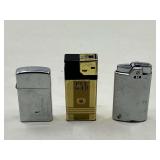 DEN… Vintage cigarette lighters, three pieces, includes a Zippo, tub is not included, see pictures for details ￼