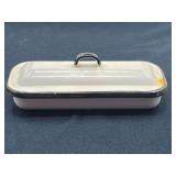 DEN…Vintage enamelware tray, with lid, believed to be a medical tray, see pictures for details.