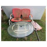 Vintage metal two seat rocker
