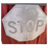 Metal stop sign, this piece is pretty washed out, see pictures for details.