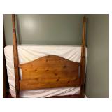 BR4…Vintage four poster bed, comes with headboard, footboard, wooden side rails, and two mattresses. See pictures for details.