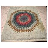 LR…Vintage custom quilt, seller states this piece was made by his grandmother, see pictures for details.