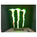 Monster drink light, powers up, working condition unknown, see pictures for details.