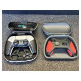 PlayStation and Xbox game controllers, two pieces, both have hard shell storage cases, see pictures for details.