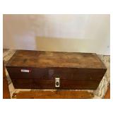 LR… Vintage primitive wooden storage box with rope handles, see pictures for details.