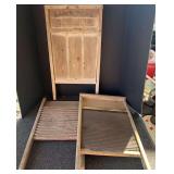 Vintage/antique wash boards, one piece does have some damage, see pictures for details.