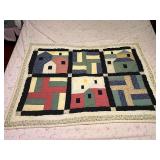 LR…Vintage custom quilt, seller states this piece was made by his grandmother, see pictures for details.