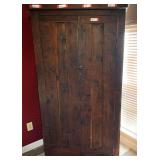 LR… Primitive wooden chifforobe, items shown in photographs are sold in separate lots, see pictures for details.