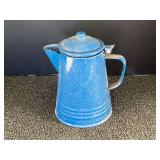 Enamel metal camping coffee pot, see pictures for details.