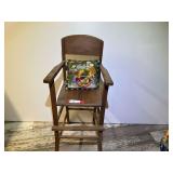 DEN… Vintage wooden highchair, chair only, no tray, see pictures for details.