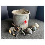 Galvanized aluminum minnow bucket, see pictures or details.